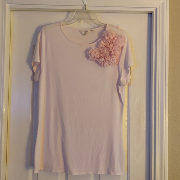 Ted Baker Light Pink Floral Accent Tee size 5 - Picture 3 of 7